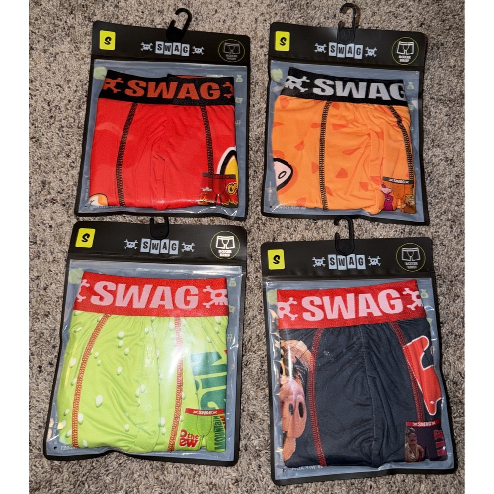 Lot Of 4 Variety Swag Men's Boxer Briefs Underwear Size Small 28"-30"‎